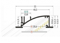 LED profile FLAT-8 (53x13.5mm)