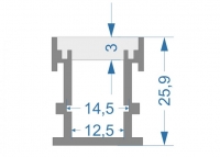 LED profile LP-803 (25.9x21.3mm)