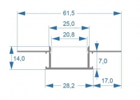 LED profile LP-1601 (25x14mm)