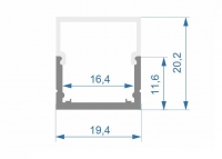 LED profile LP-2104 (20.2x19.4mm)