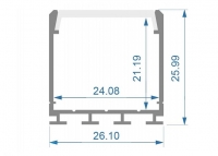 LED profile LP-2601 Black (26x26mm)